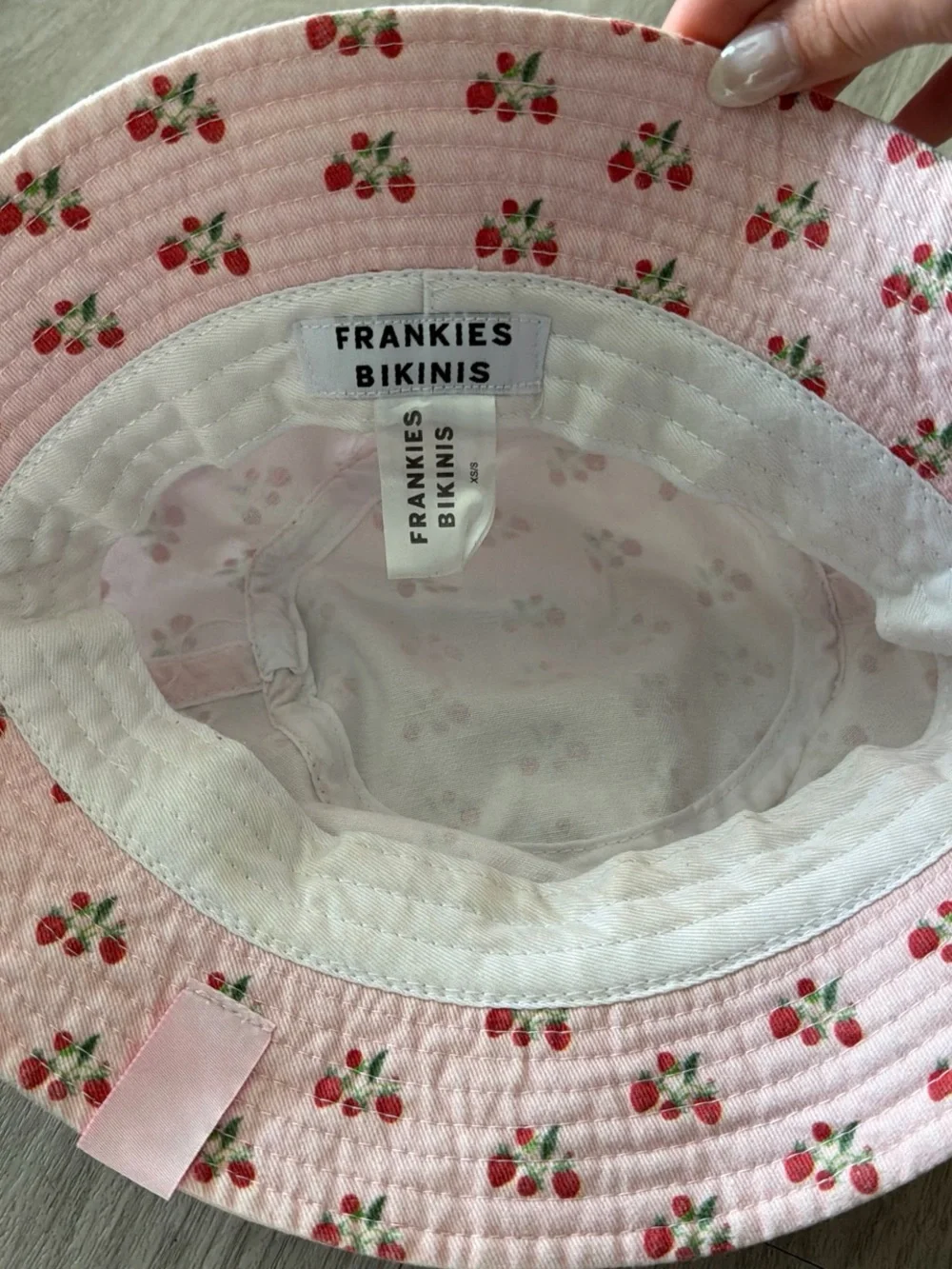Frankie's Bikinis Pink Cherry Print Bucket Hat - Picture 2 of 3